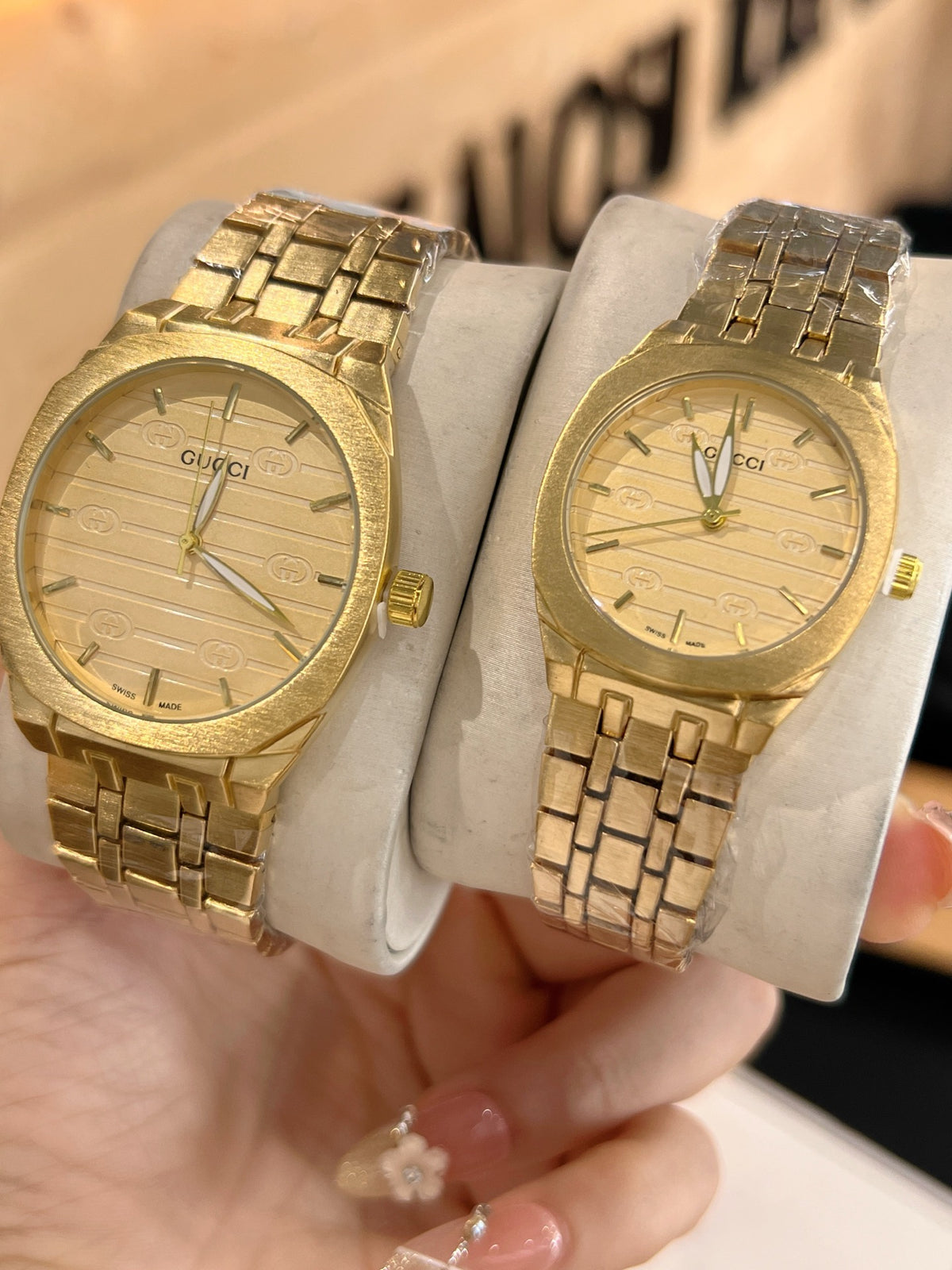 Gold-Tone Round Dial Quartz Bracelet Watch