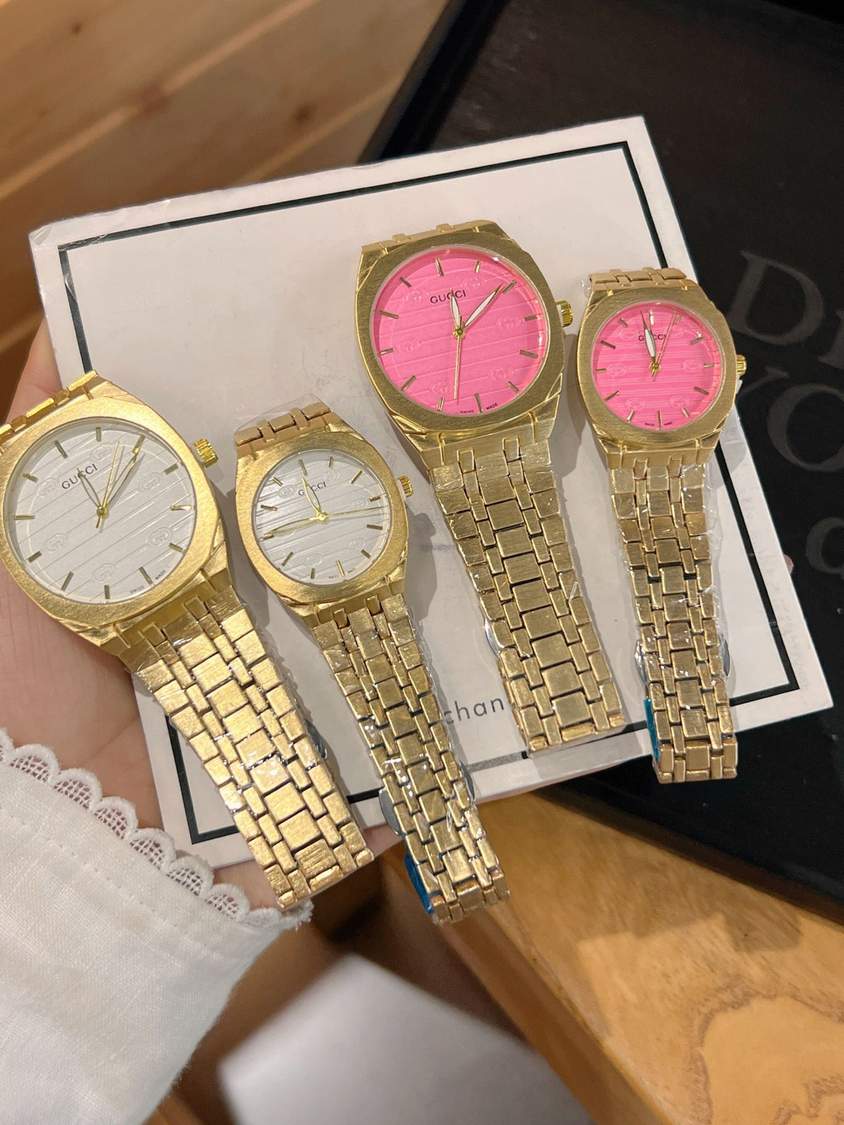 Gold-Tone Round Dial Quartz Bracelet Watch