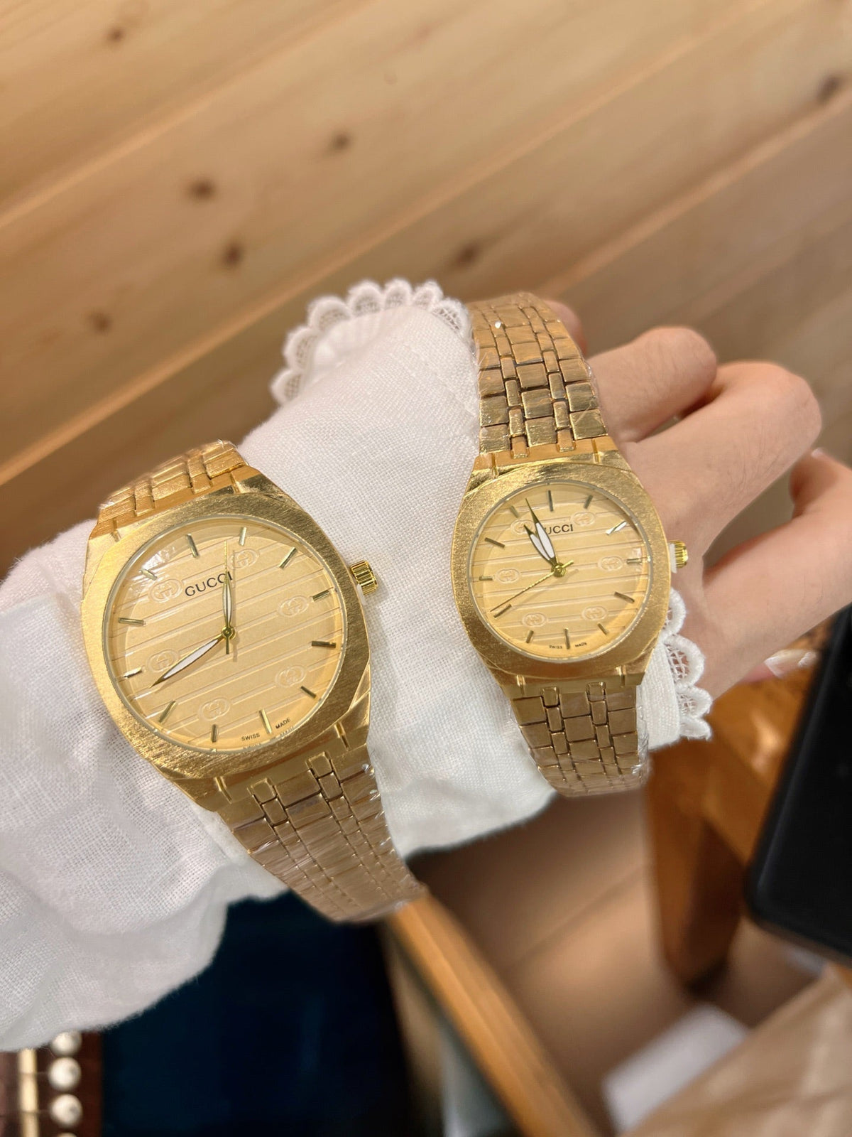 Gold-Tone Round Dial Quartz Bracelet Watch
