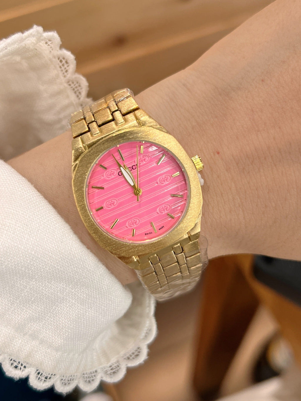 Gold-Tone Round Dial Quartz Bracelet Watch