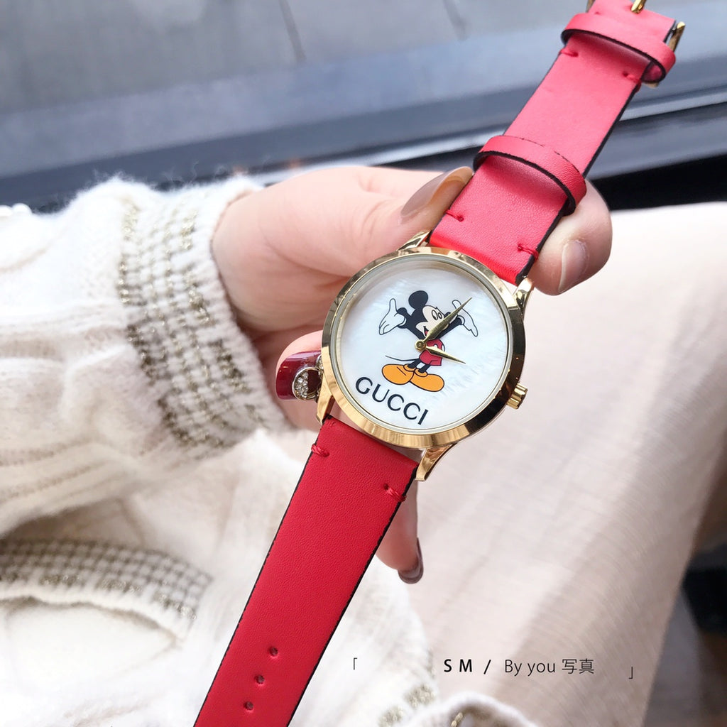 Character Dial Colorful Strap Quartz Watch