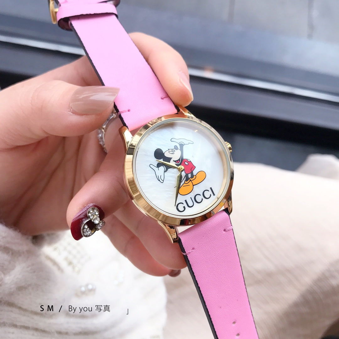 Character Dial Colorful Strap Quartz Watch
