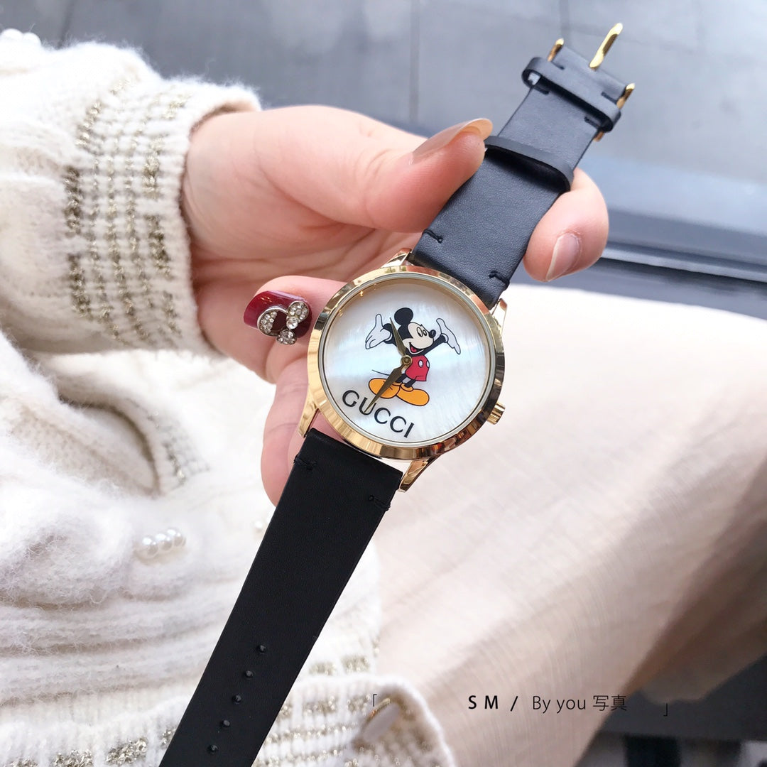 Character Dial Colorful Strap Quartz Watch