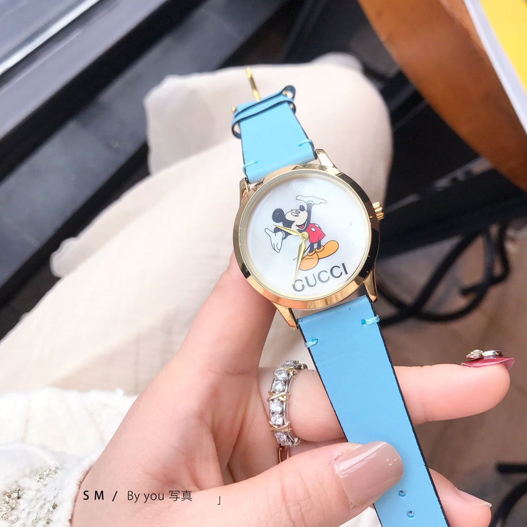 Character Dial Colorful Strap Quartz Watch