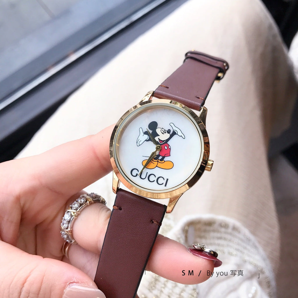 Character Dial Colorful Strap Quartz Watch