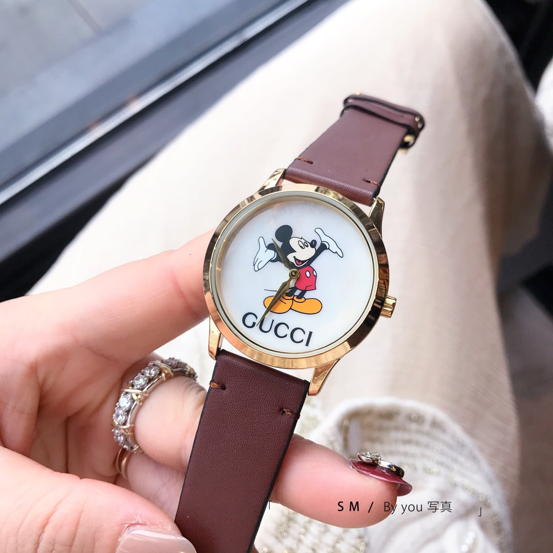 Character Dial Colorful Strap Quartz Watch