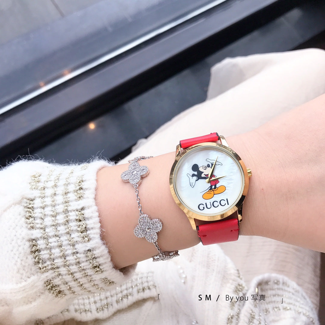 Character Dial Colorful Strap Quartz Watch