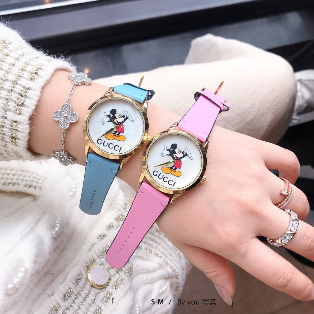 Character Dial Colorful Strap Quartz Watch