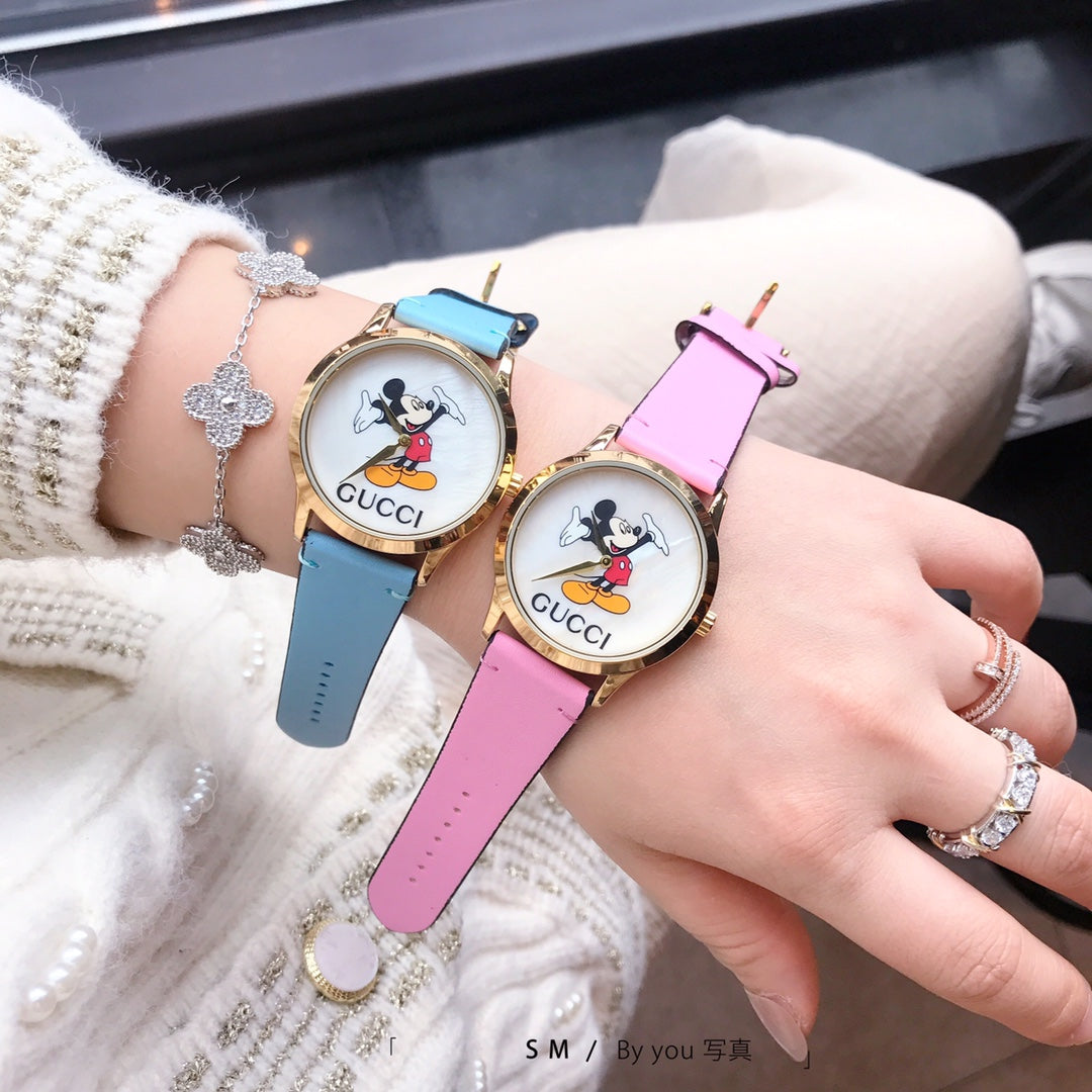 Character Dial Colorful Strap Quartz Watch