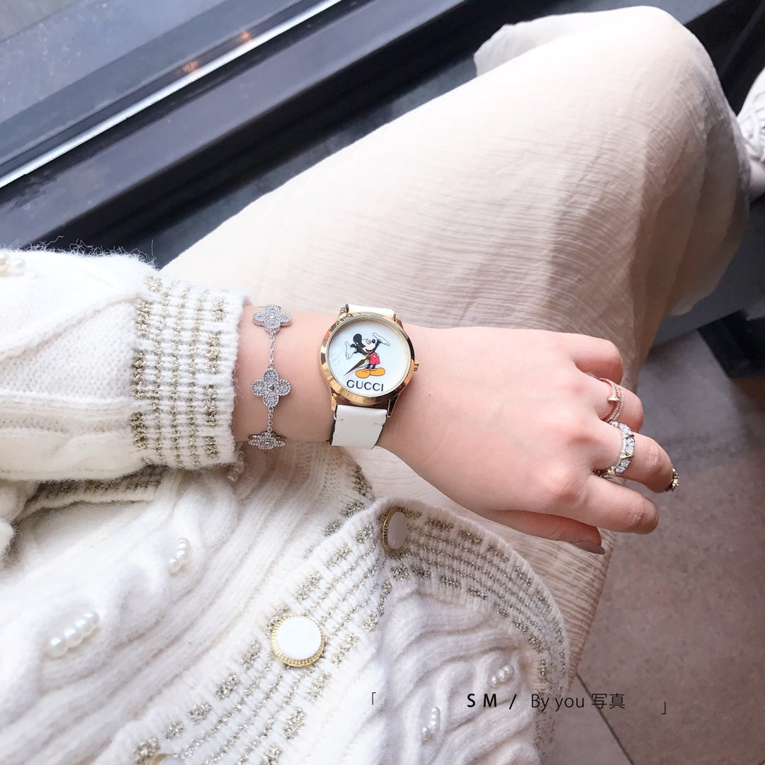 Character Dial Colorful Strap Quartz Watch