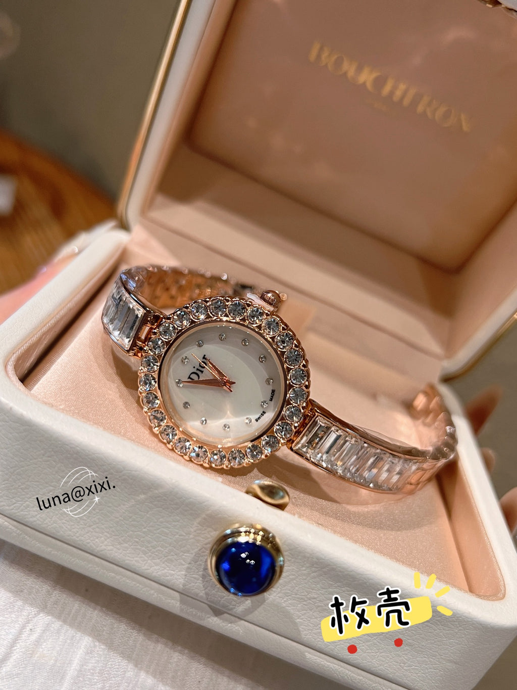 Stone-Accent Round Bracelet Quartz Watch