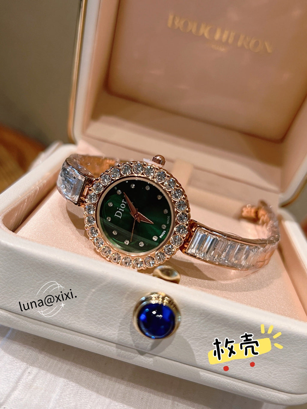 Stone-Accent Round Bracelet Quartz Watch