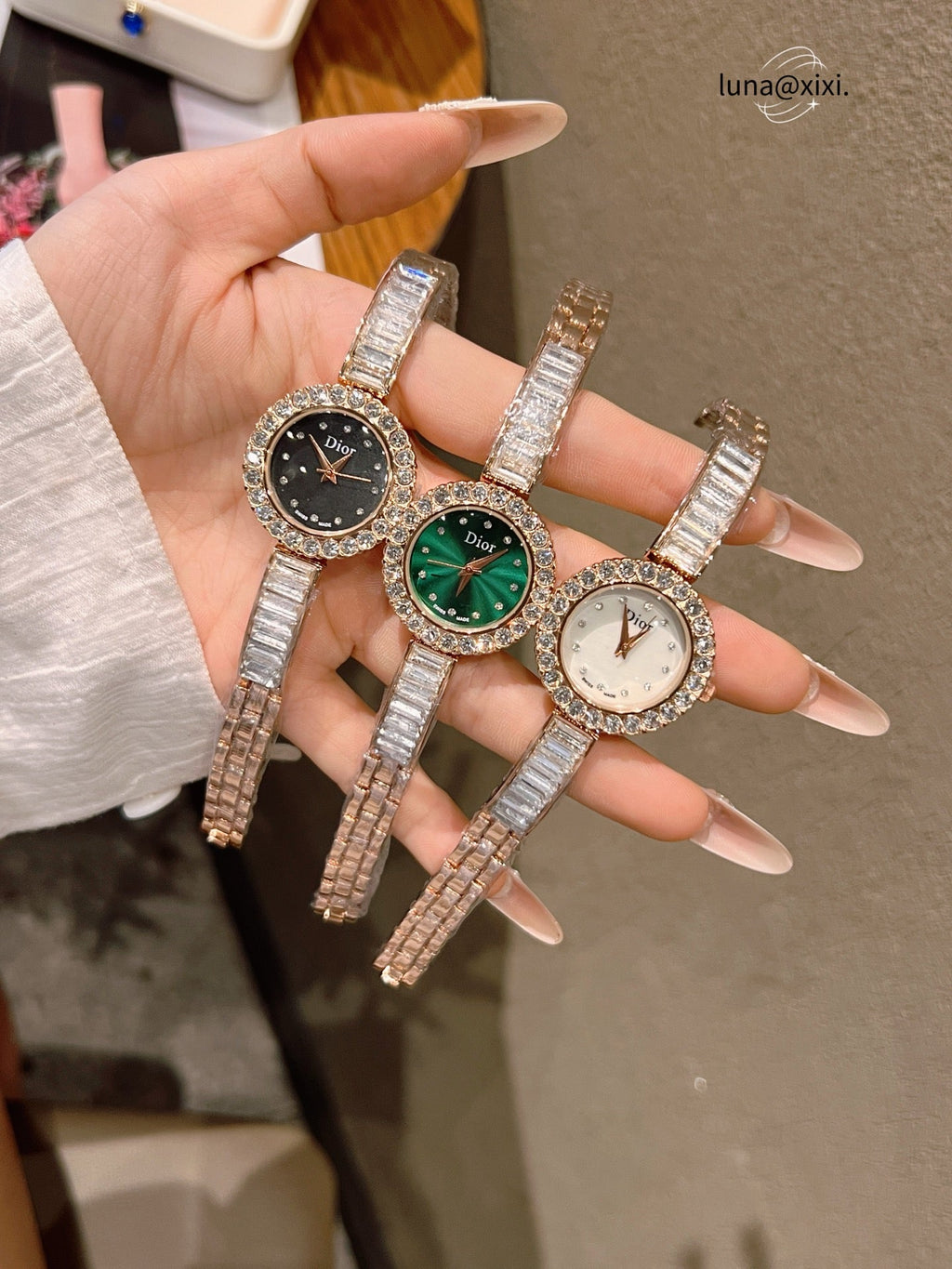 Stone-Accent Round Bracelet Quartz Watch