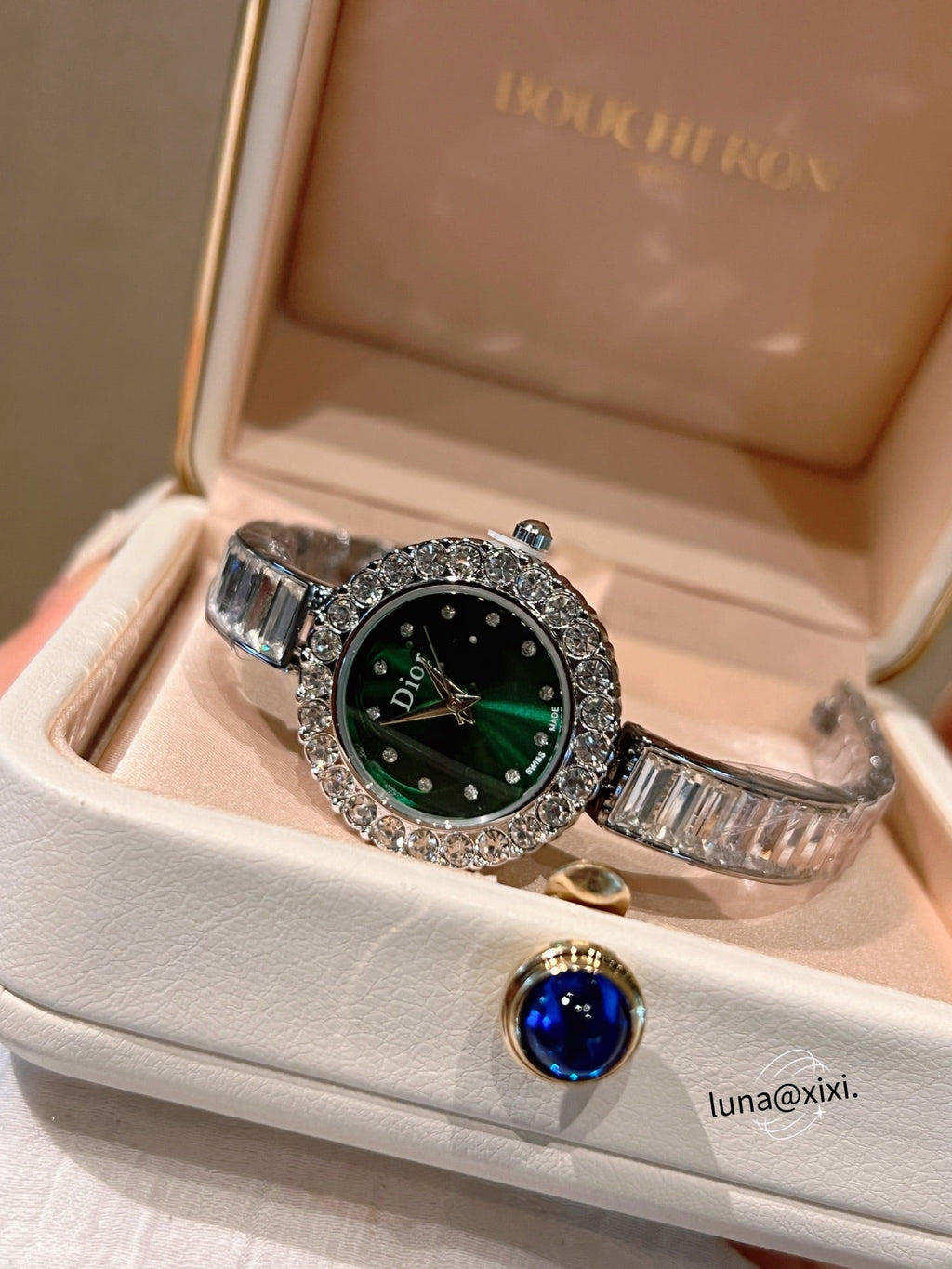 Stone-Accent Round Bracelet Quartz Watch