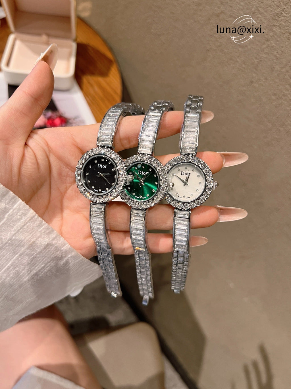 Stone-Accent Round Bracelet Quartz Watch