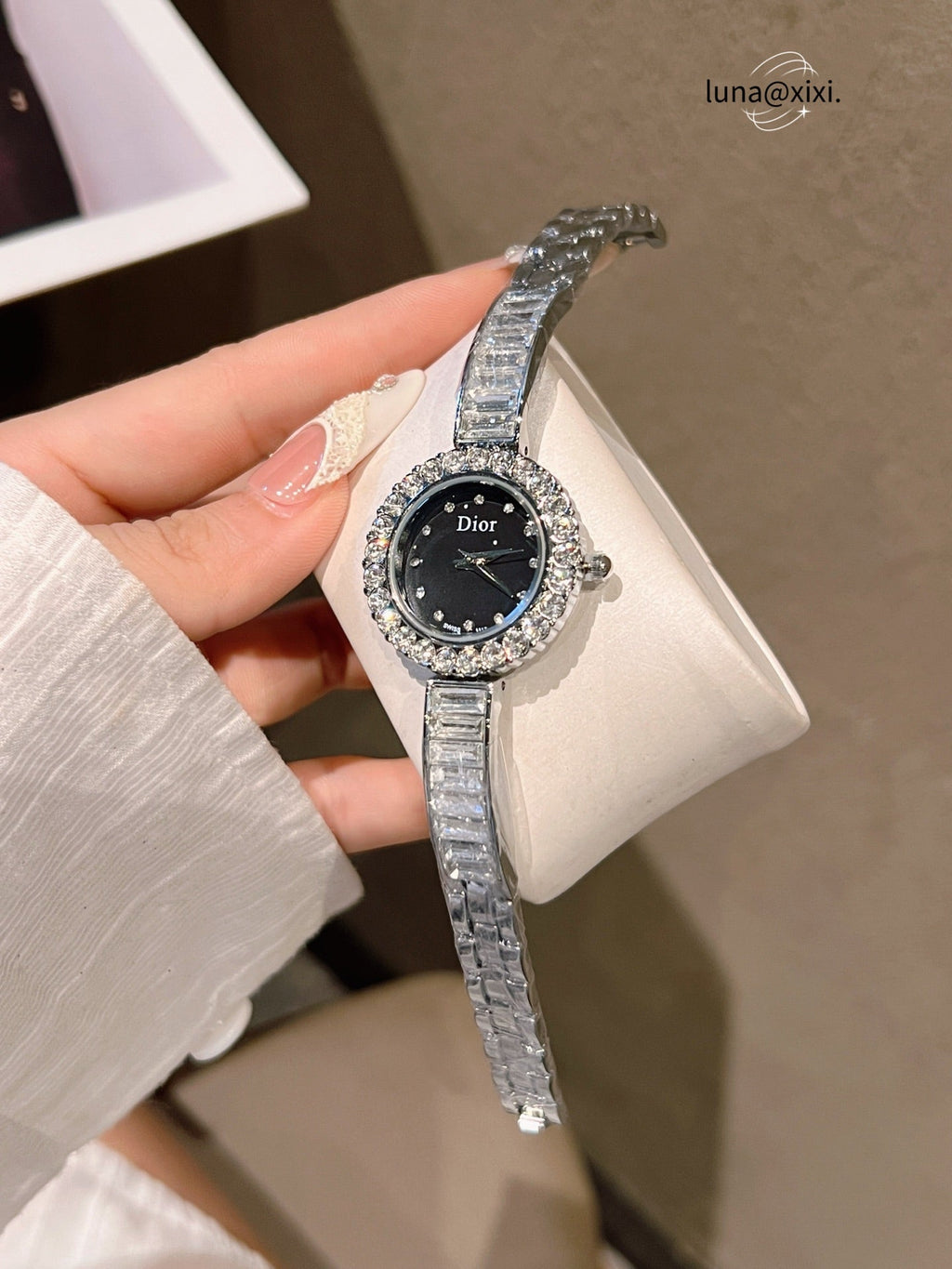 Stone-Accent Round Bracelet Quartz Watch