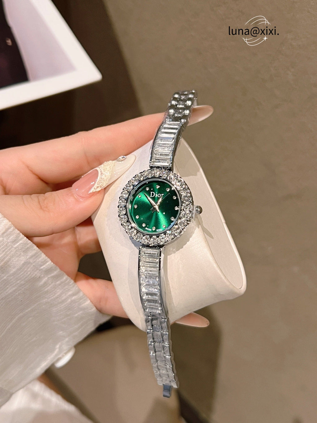 Stone-Accent Round Bracelet Quartz Watch