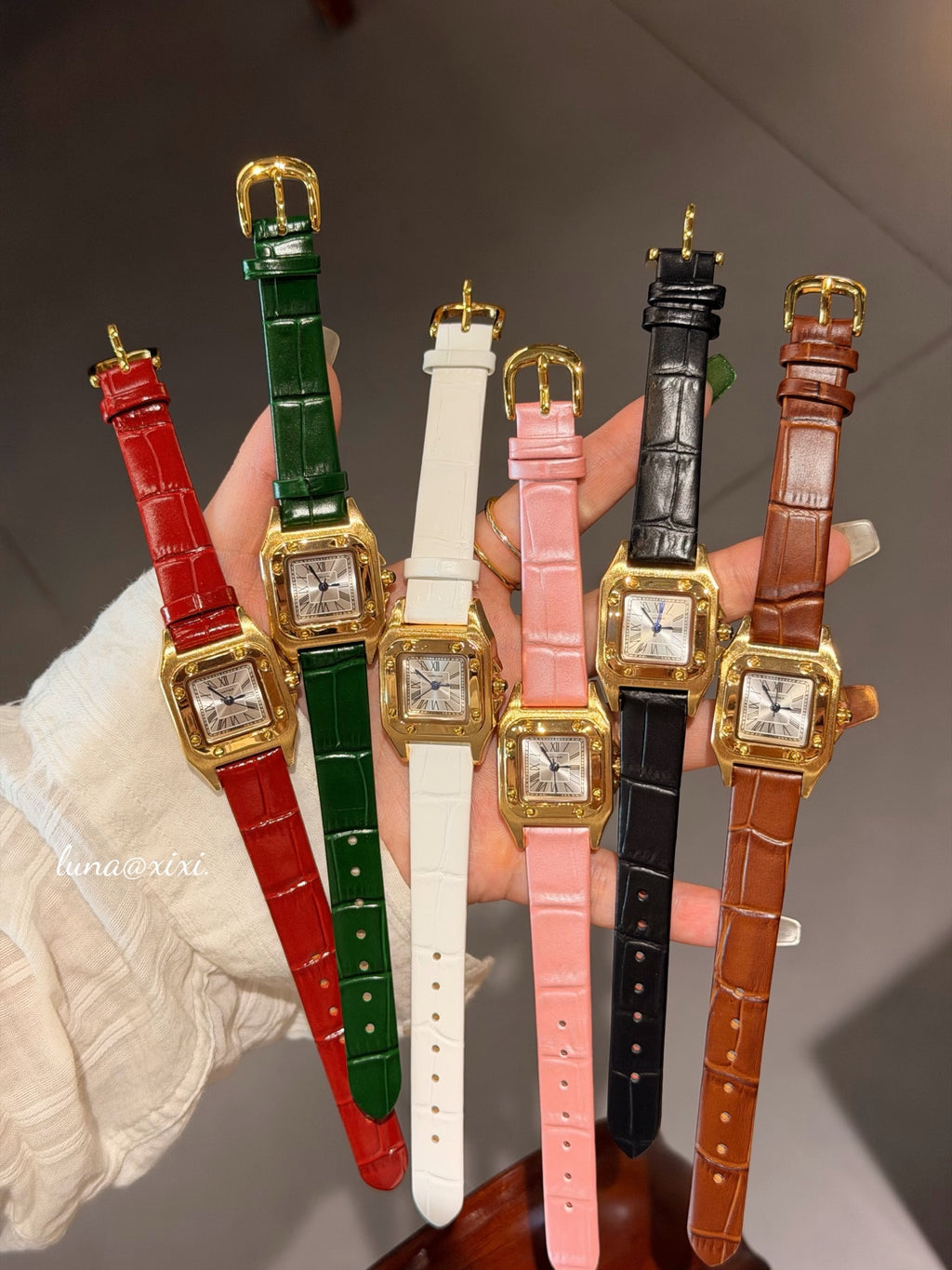 Colorful Rectangular Dial Strap Quartz Watch