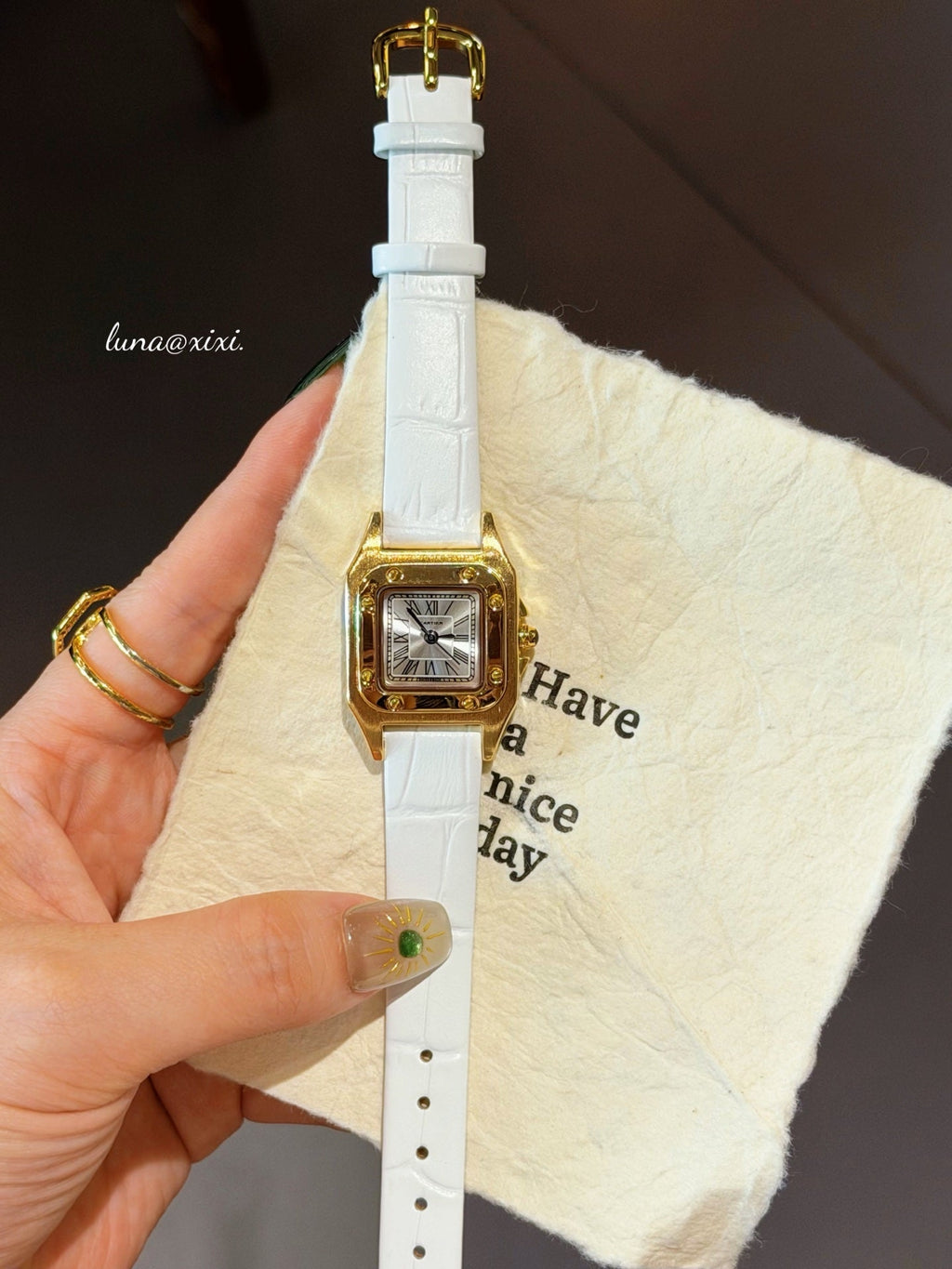 Colorful Rectangular Dial Strap Quartz Watch