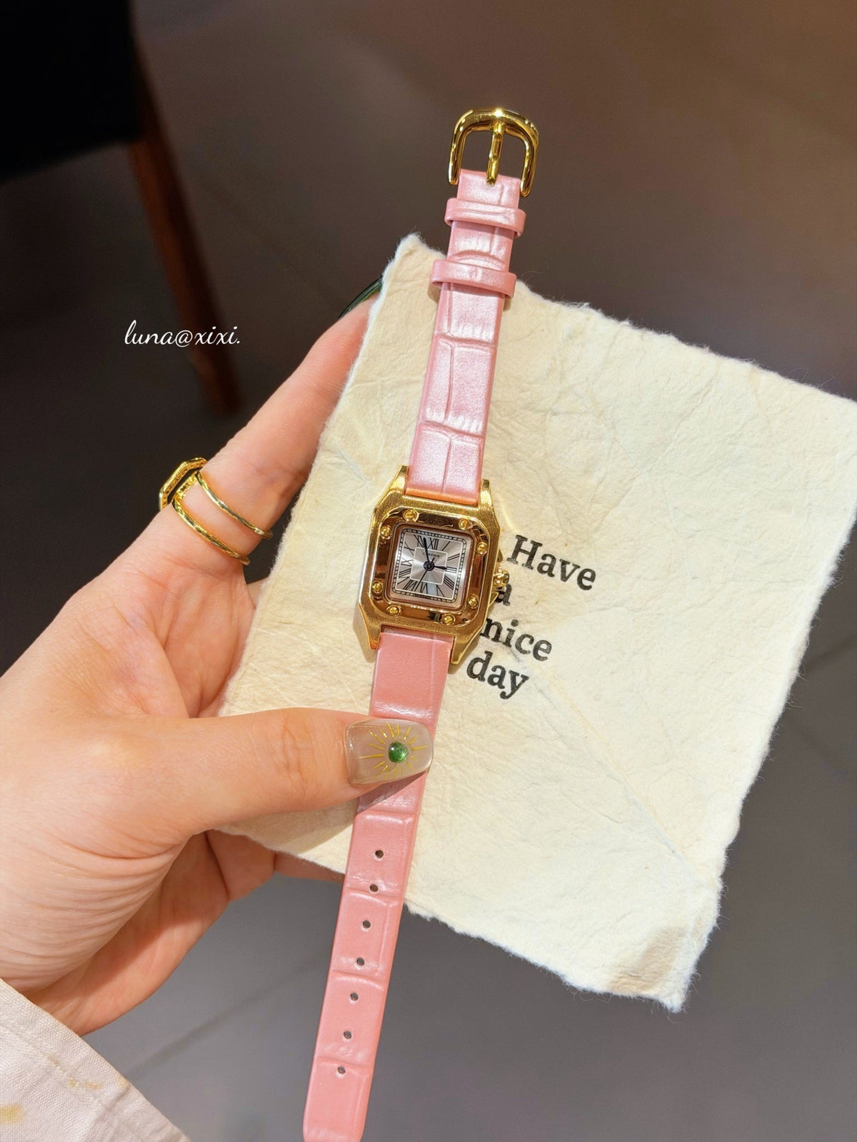 Colorful Rectangular Dial Strap Quartz Watch
