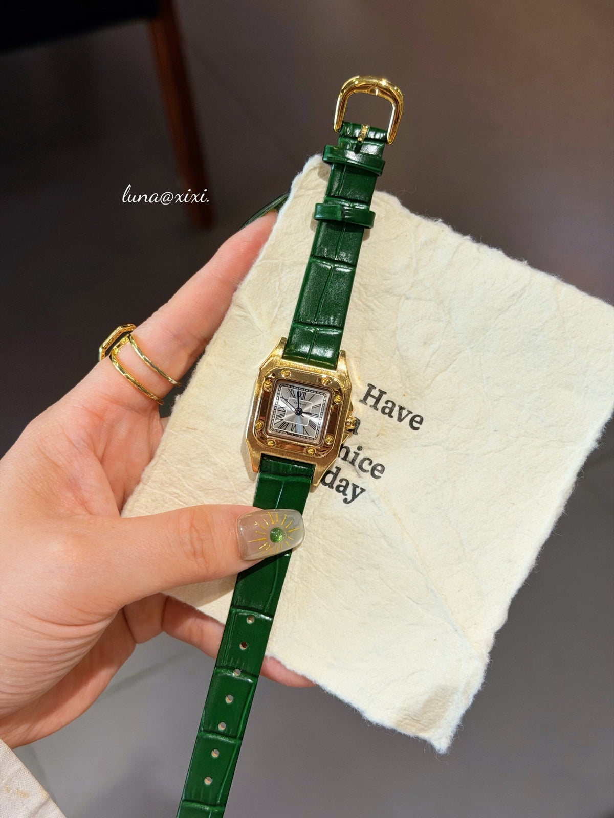 Colorful Rectangular Dial Strap Quartz Watch