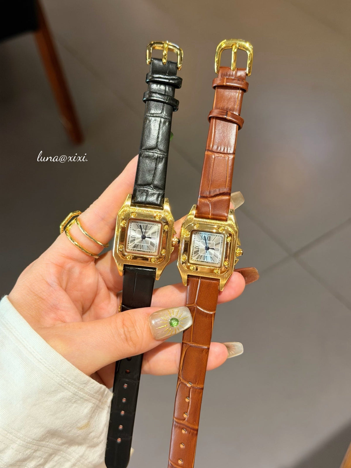 Colorful Rectangular Dial Strap Quartz Watch