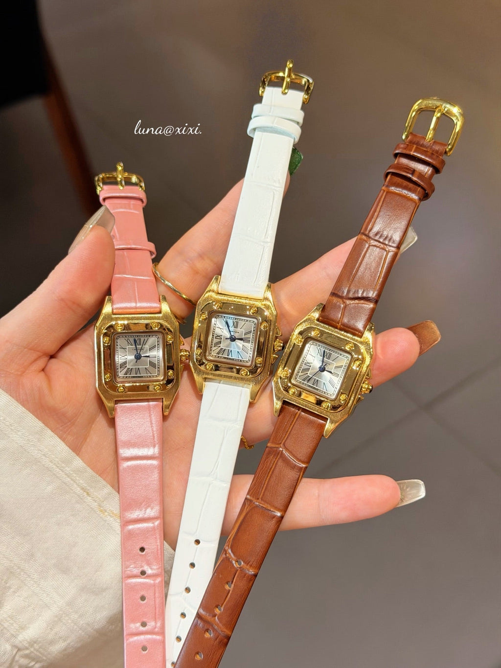 Colorful Rectangular Dial Strap Quartz Watch