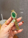 Oval Stone-Accent Bracelet Quartz Watch