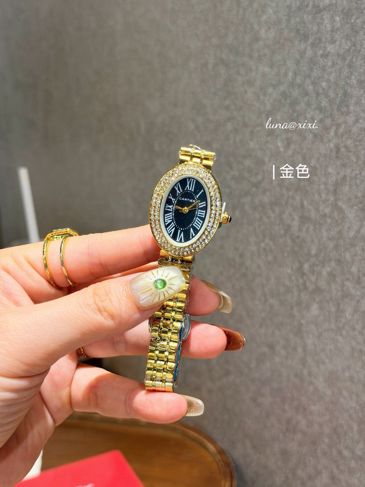 Oval Stone-Accent Bracelet Quartz Watch