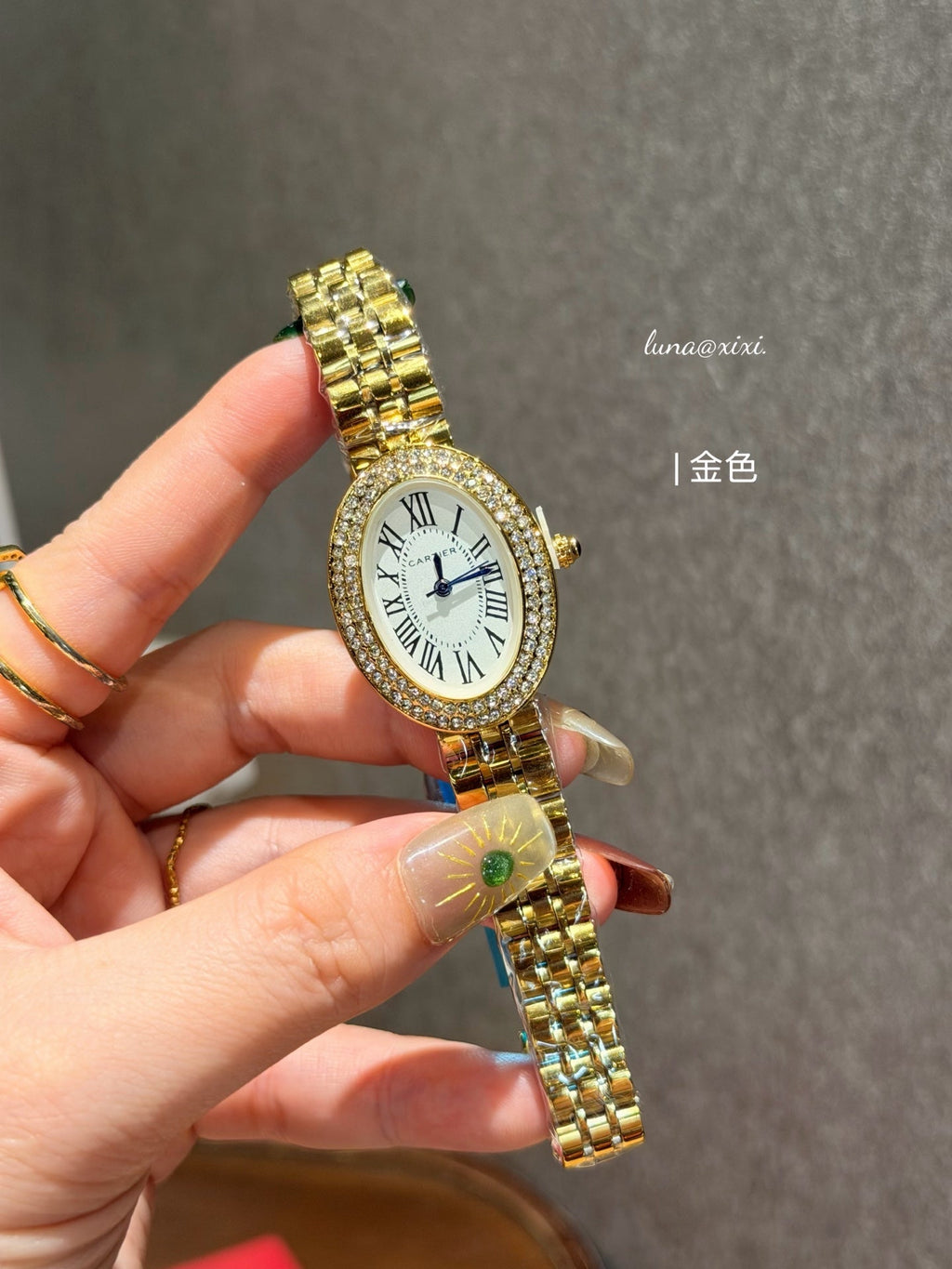 Oval Stone-Accent Bracelet Quartz Watch