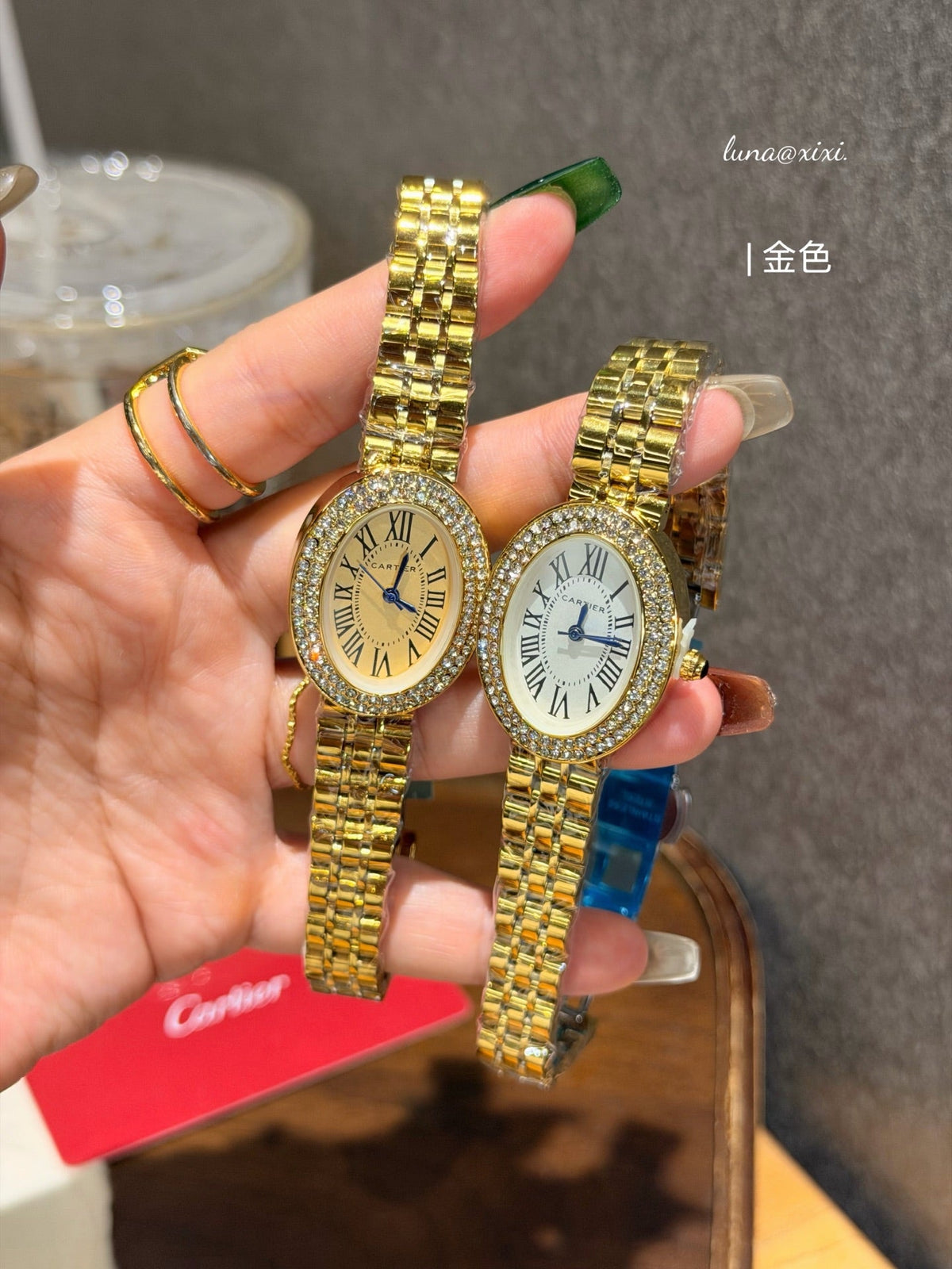 Oval Stone-Accent Bracelet Quartz Watch