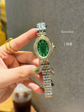 Two-Tone Oval Dial Quartz Bracelet Watch