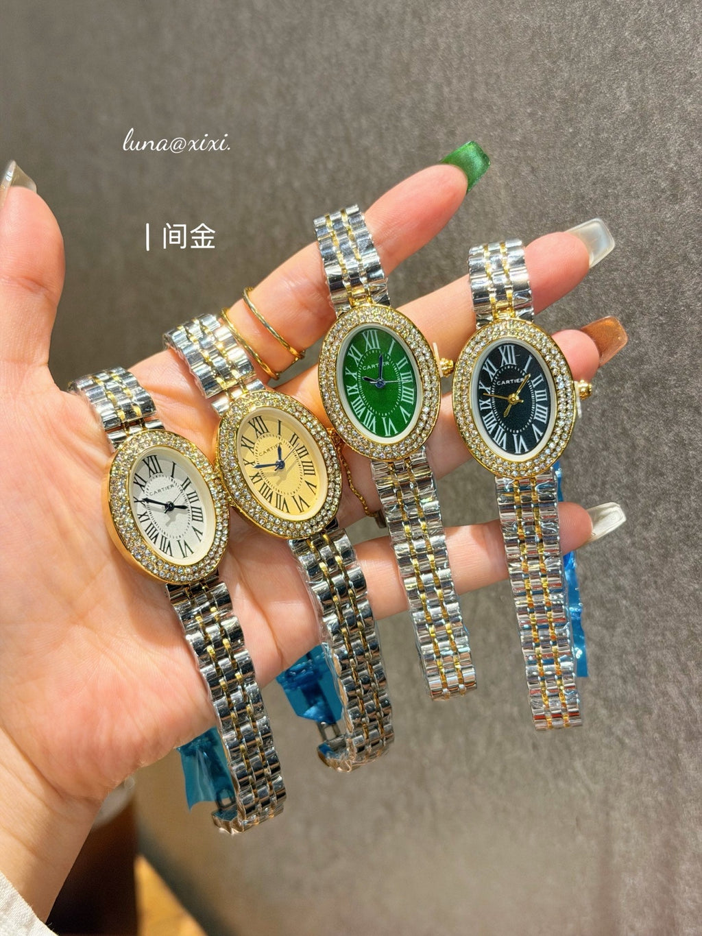 Two-Tone Oval Dial Quartz Bracelet Watch
