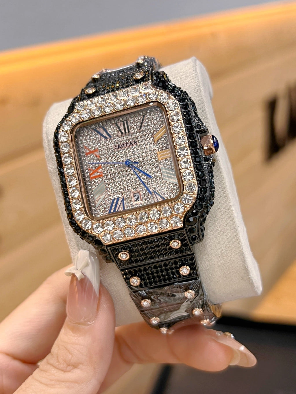 Crystal-Style Rectangular Dial Bracelet Quartz Watch