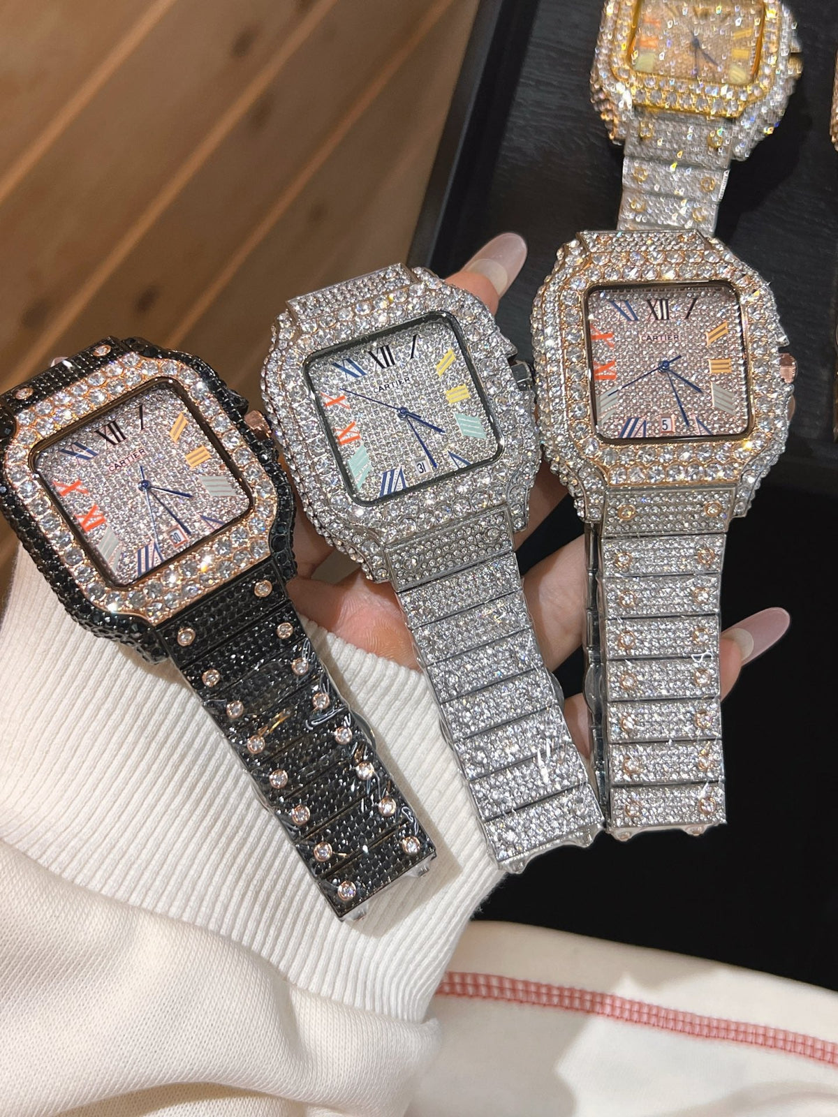 Crystal-Style Rectangular Dial Bracelet Quartz Watch