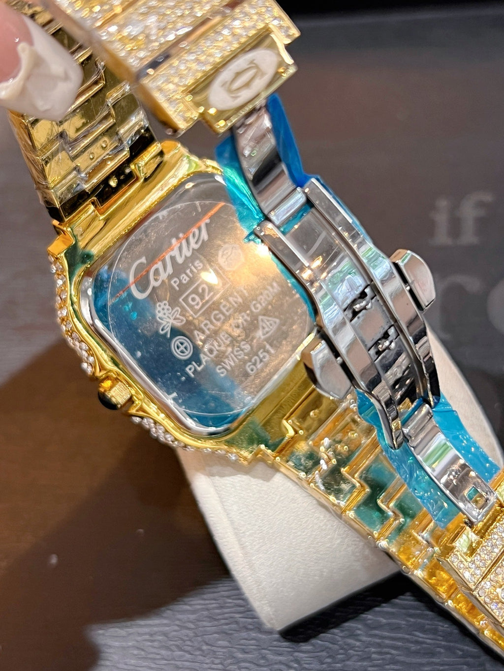 Crystal-Style Rectangular Dial Bracelet Quartz Watch