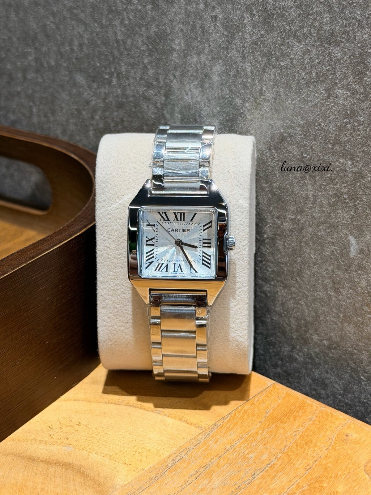Rectangular Dial Two-Tone Bracelet Quartz Watch