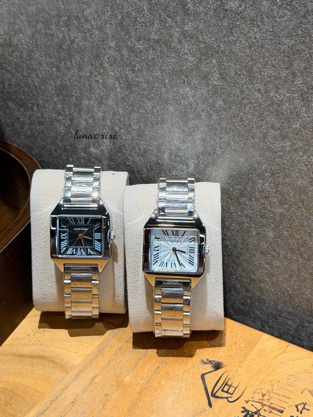 Rectangular Dial Two-Tone Bracelet Quartz Watch