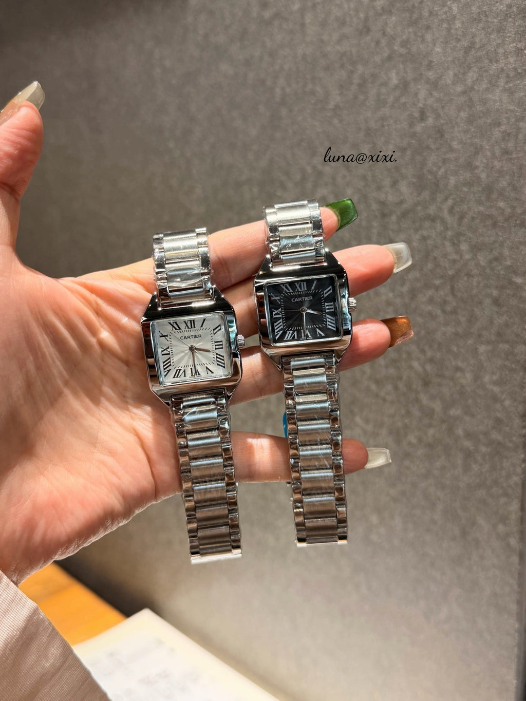 Rectangular Dial Two-Tone Bracelet Quartz Watch