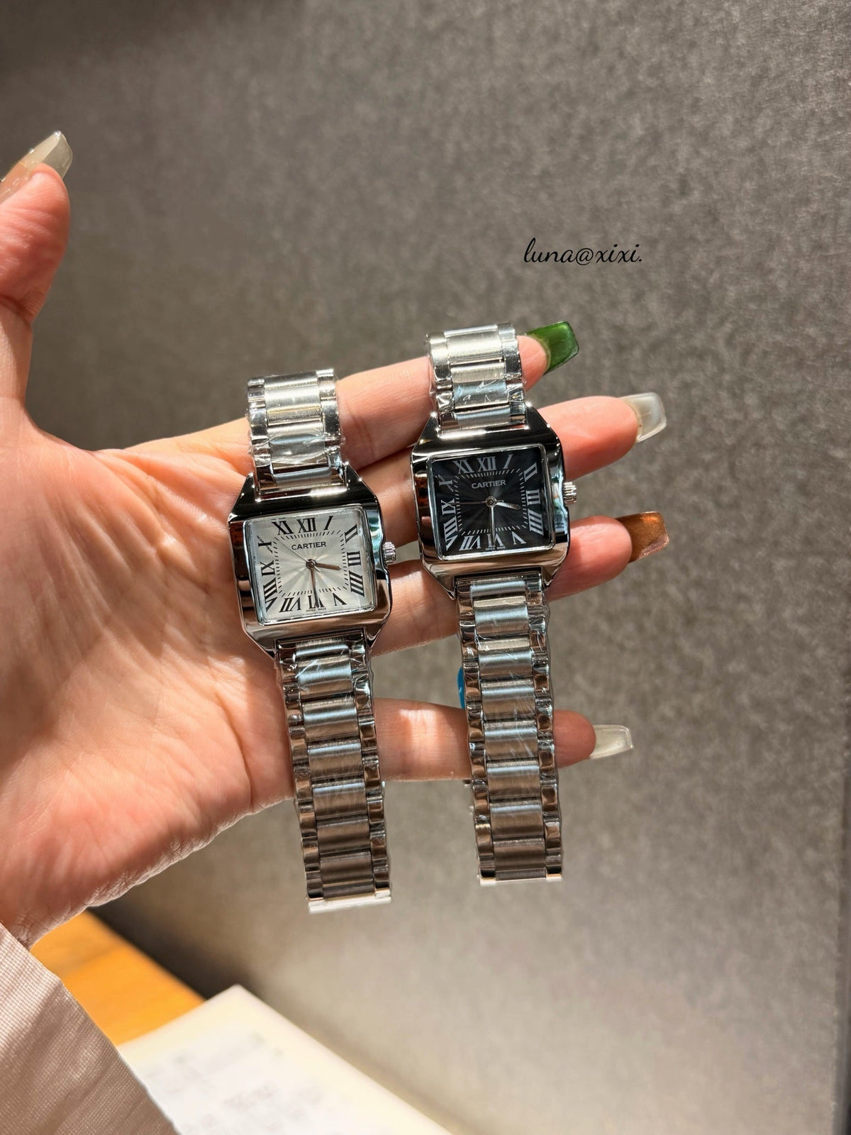 Rectangular Dial Two-Tone Bracelet Quartz Watch