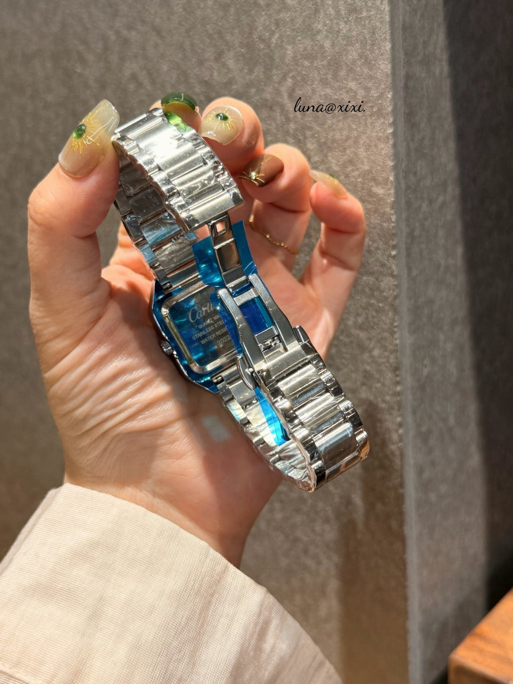 Rectangular Dial Two-Tone Bracelet Quartz Watch