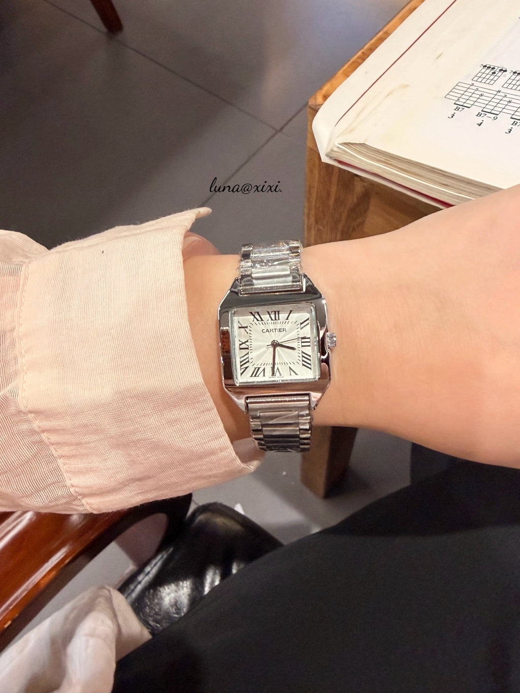 Rectangular Dial Two-Tone Bracelet Quartz Watch