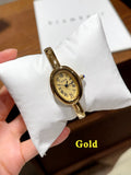 Oval Dial Bangle Bracelet Quartz Watch