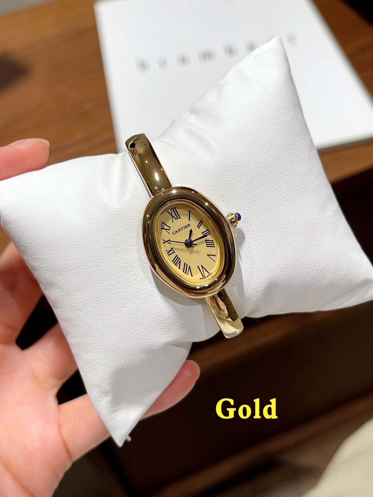 Oval Dial Bangle Bracelet Quartz Watch