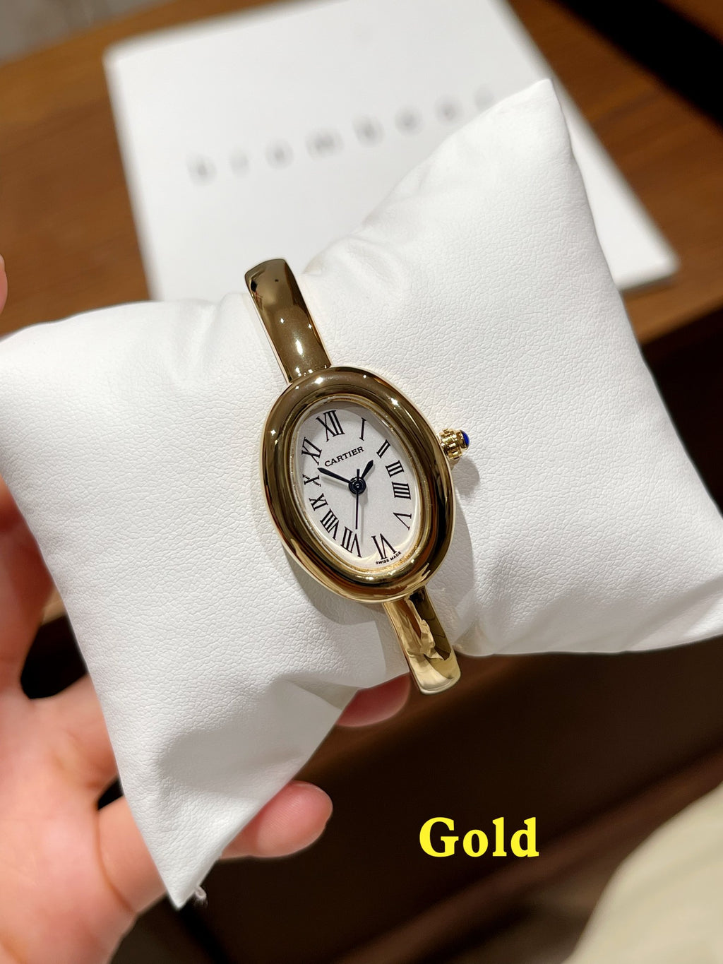 Oval Dial Bangle Bracelet Quartz Watch