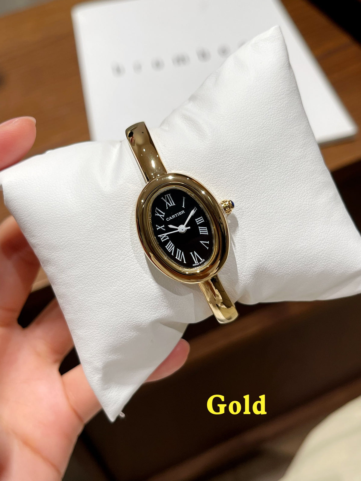 Oval Dial Bangle Bracelet Quartz Watch