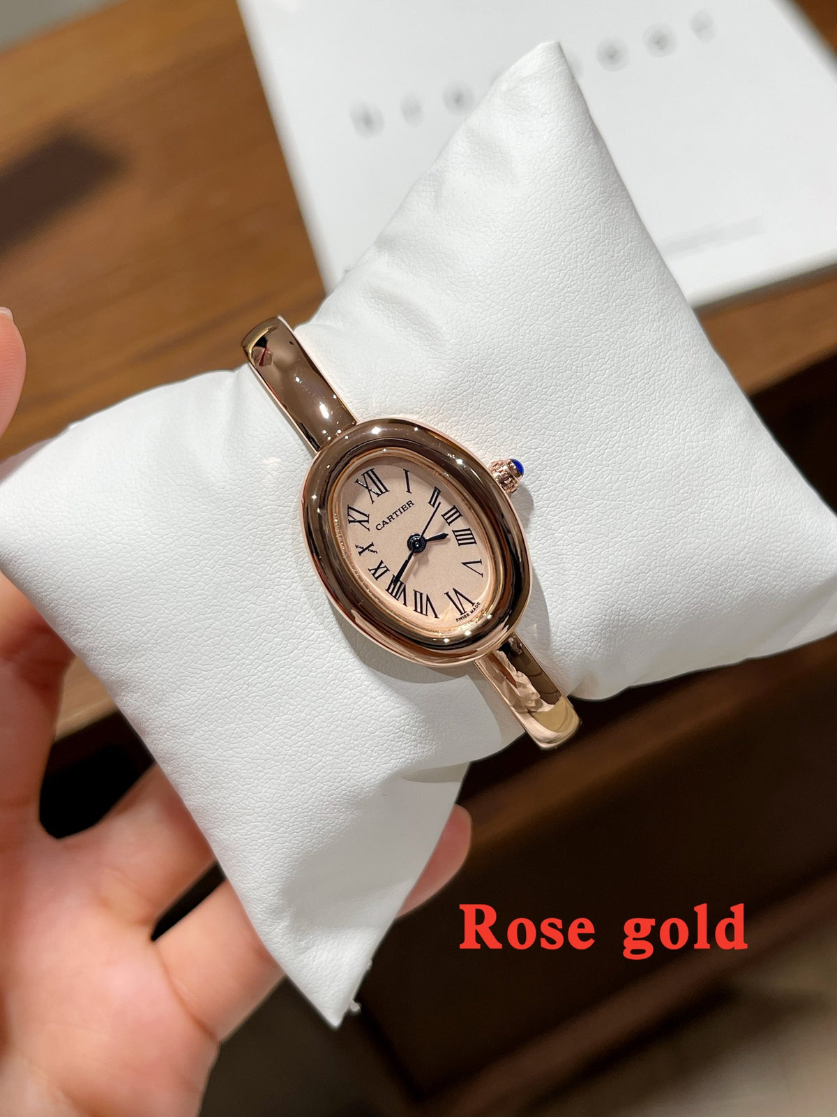 Oval Dial Bangle Bracelet Quartz Watch