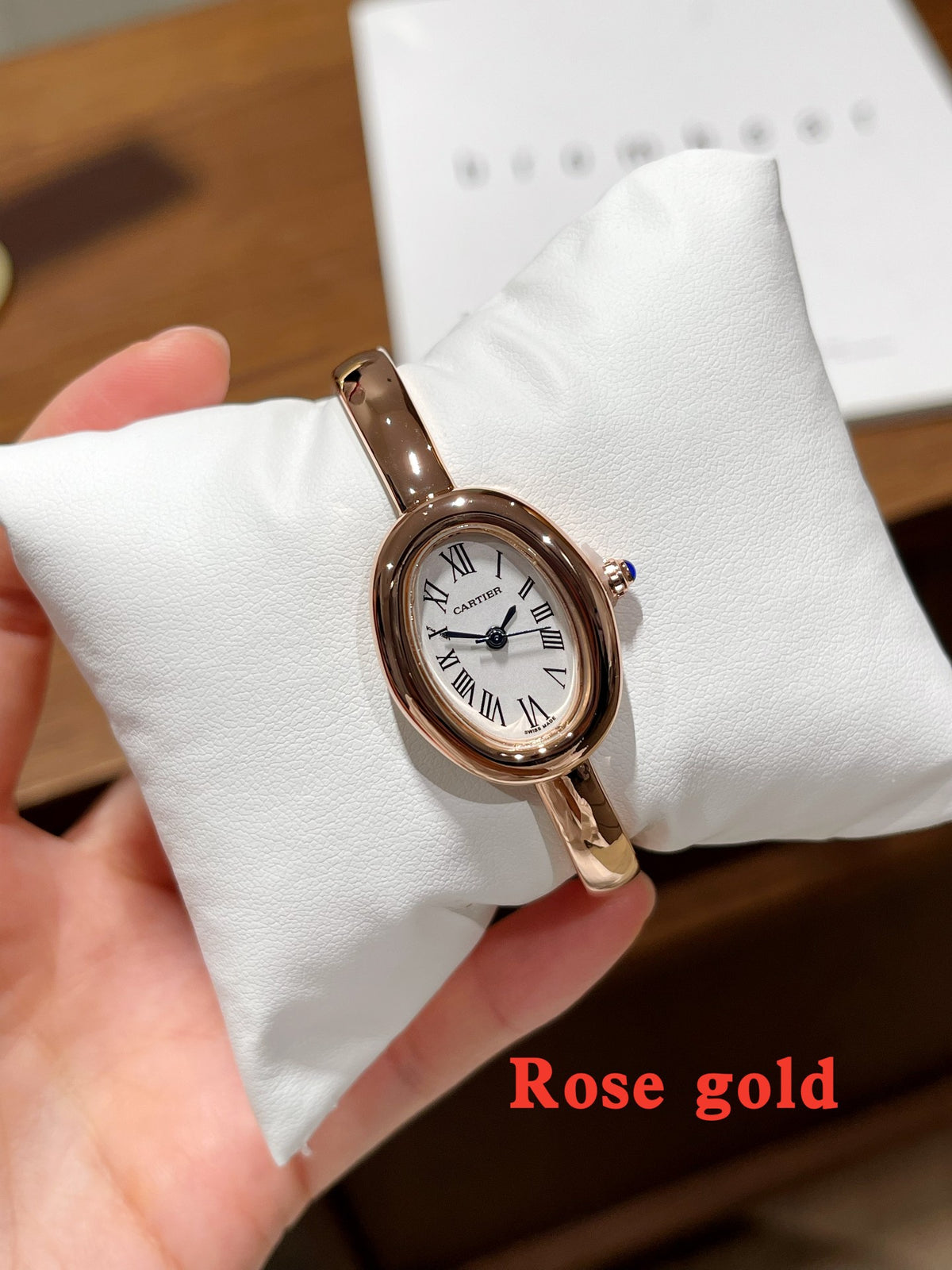 Oval Dial Bangle Bracelet Quartz Watch