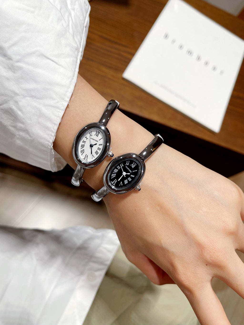 Oval Dial Bangle Bracelet Quartz Watch