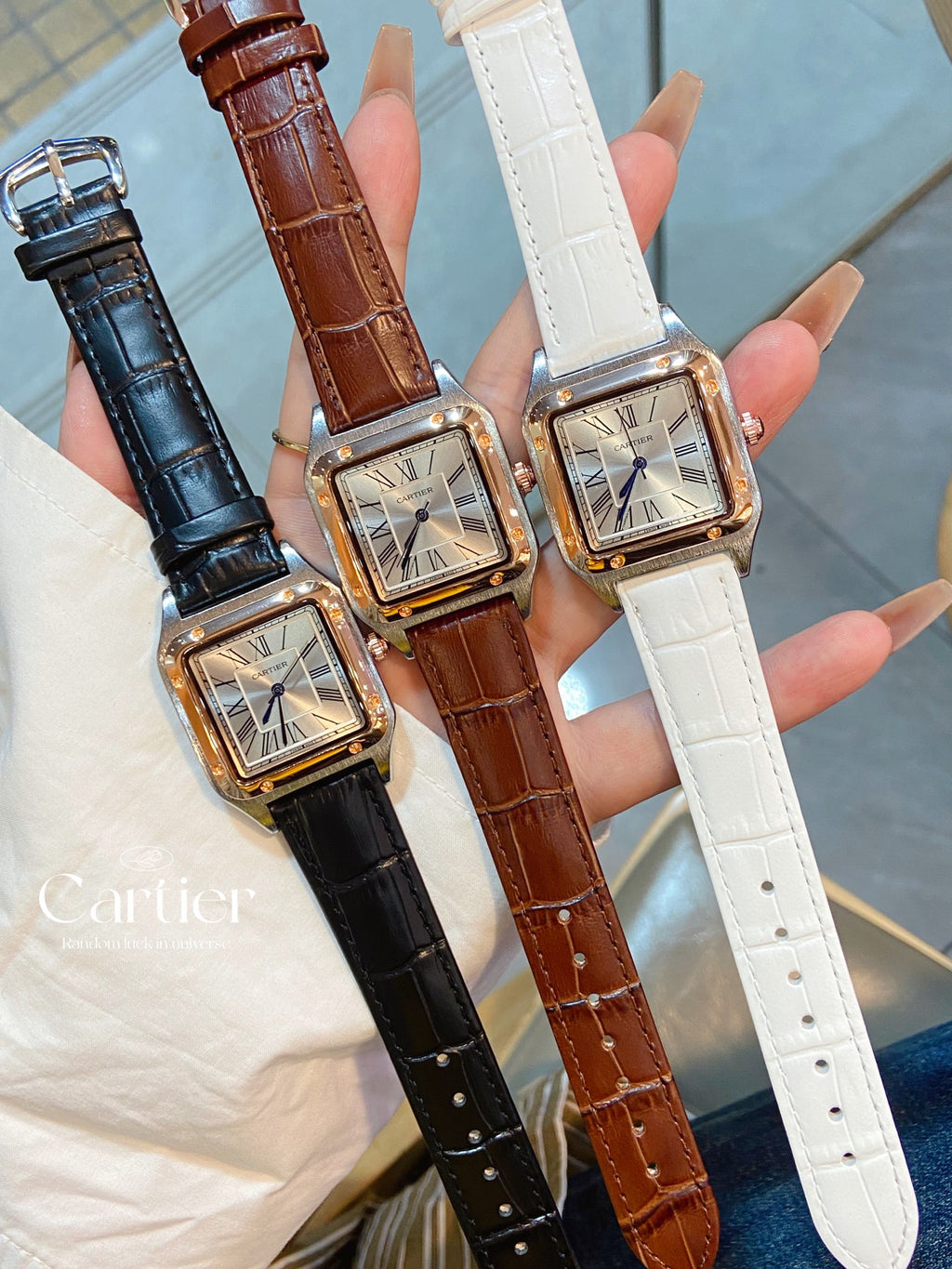 Rectangular Dial Colorful Strap Quartz Watch